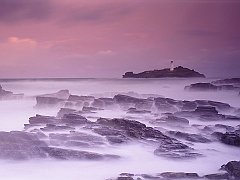 Godrevy Lighthouse, St. Ives Bay, Cornwall, England